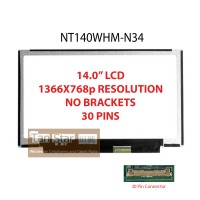  14.0" Laptop LCD Screen 1366x768p 30 Pins NT140WHM-N34